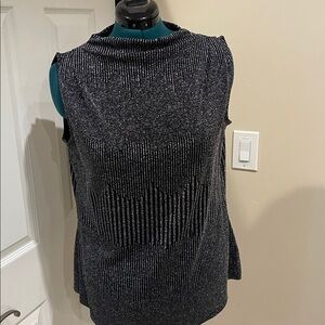 Lane Bryant Elegant Black and Silver Knit Top 18/20 Plus